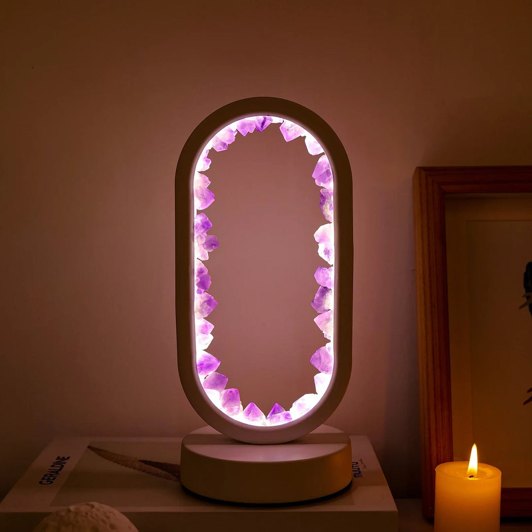 Handgefertigte Amethyst-Lampe - Serenith