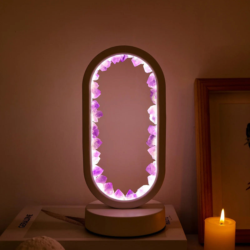 Handgefertigte Amethyst-Lampe - Serenith