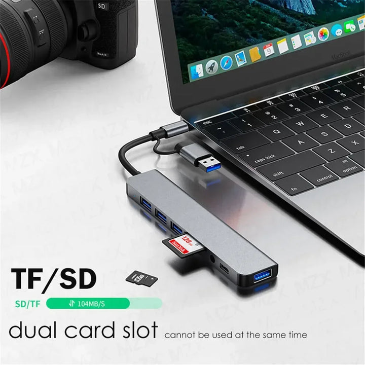 8-in-1 USB-C Hub with SD, Audio, USB Ports – Buy 1, Get 1 FREE-State of Style