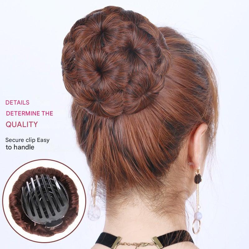 Blumenförmige Haarklammer mit Hairextension – Fiora