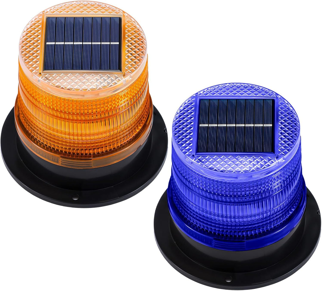Solarbetriebenes magnetisches Stroboskoplampen-Set in Bernstein & Blau – Liora