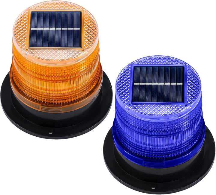 Solarbetriebenes magnetisches Stroboskoplampen-Set in Bernstein & Blau – Liora