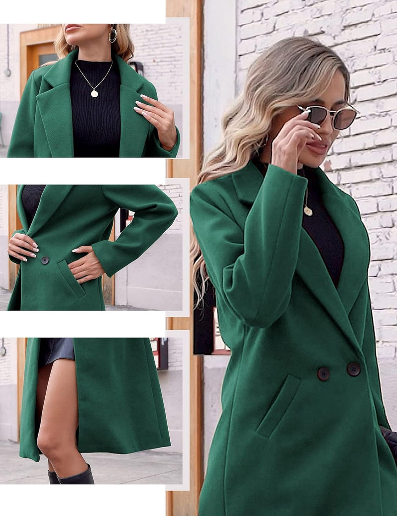 Dames Winter Wollen Jas met Notch Revers - Sofia