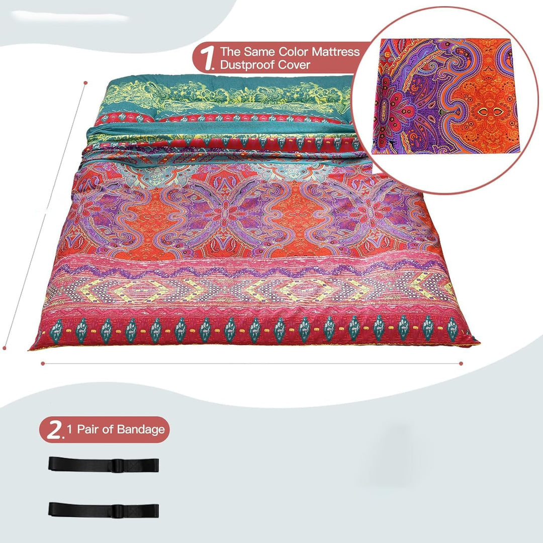 Folding Japanese Futon Floor Mattress with Memory Foam Support – Arivon
