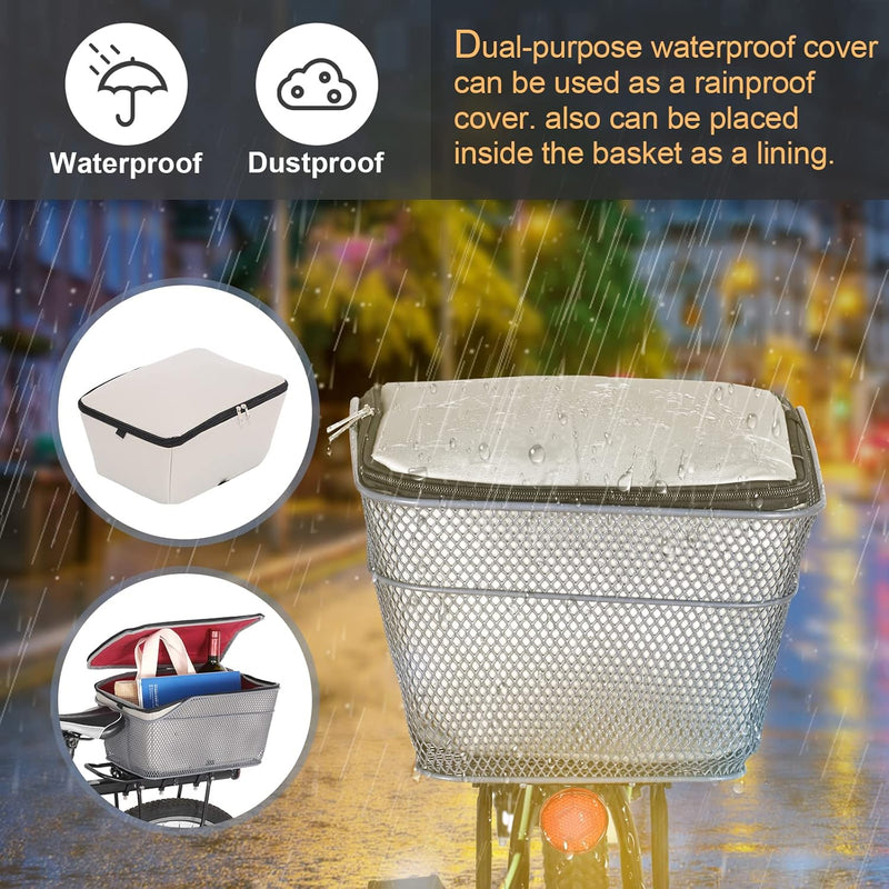 Waterproof Rear Bicycle Basket with Rain Cover – Velora 