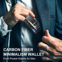 Dünne RFID-blockierende Geldbörse aus Carbonfaser mit Geldklammer - CarbonVault