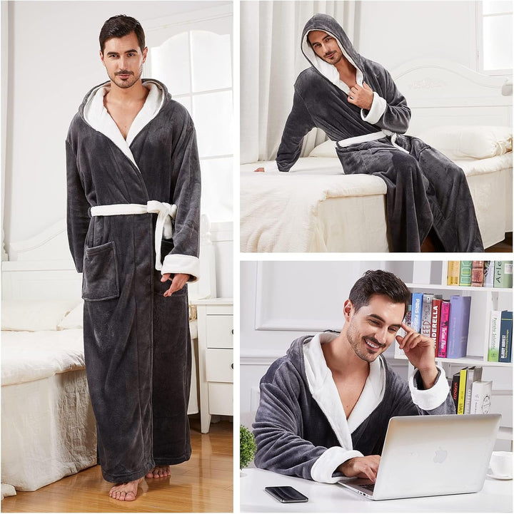 Bequemer Flanell Herren Bademantel - James