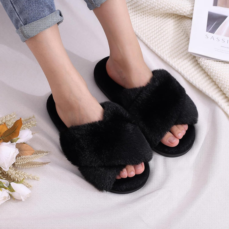 Fuzzy Slippers with Memory Foam - CloudStep