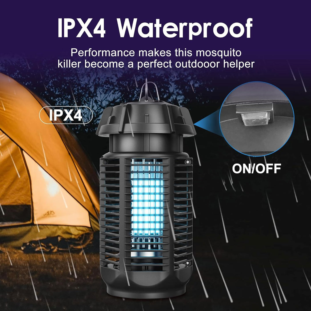 Electric Fly Killer with 20W UV Light and 4200V Grille, IPX4 Waterproof – Zeytra