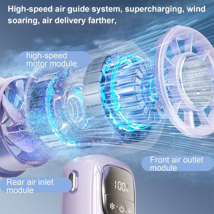 Tragbarer faltbarer Handventilator mit LED-Display – 100 Geschwindigkeiten