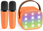Tragbare Mini-Karaokemaschine mit Bluetooth-Lautsprecher & 2 kabellosen Mikrofonen – Veylo