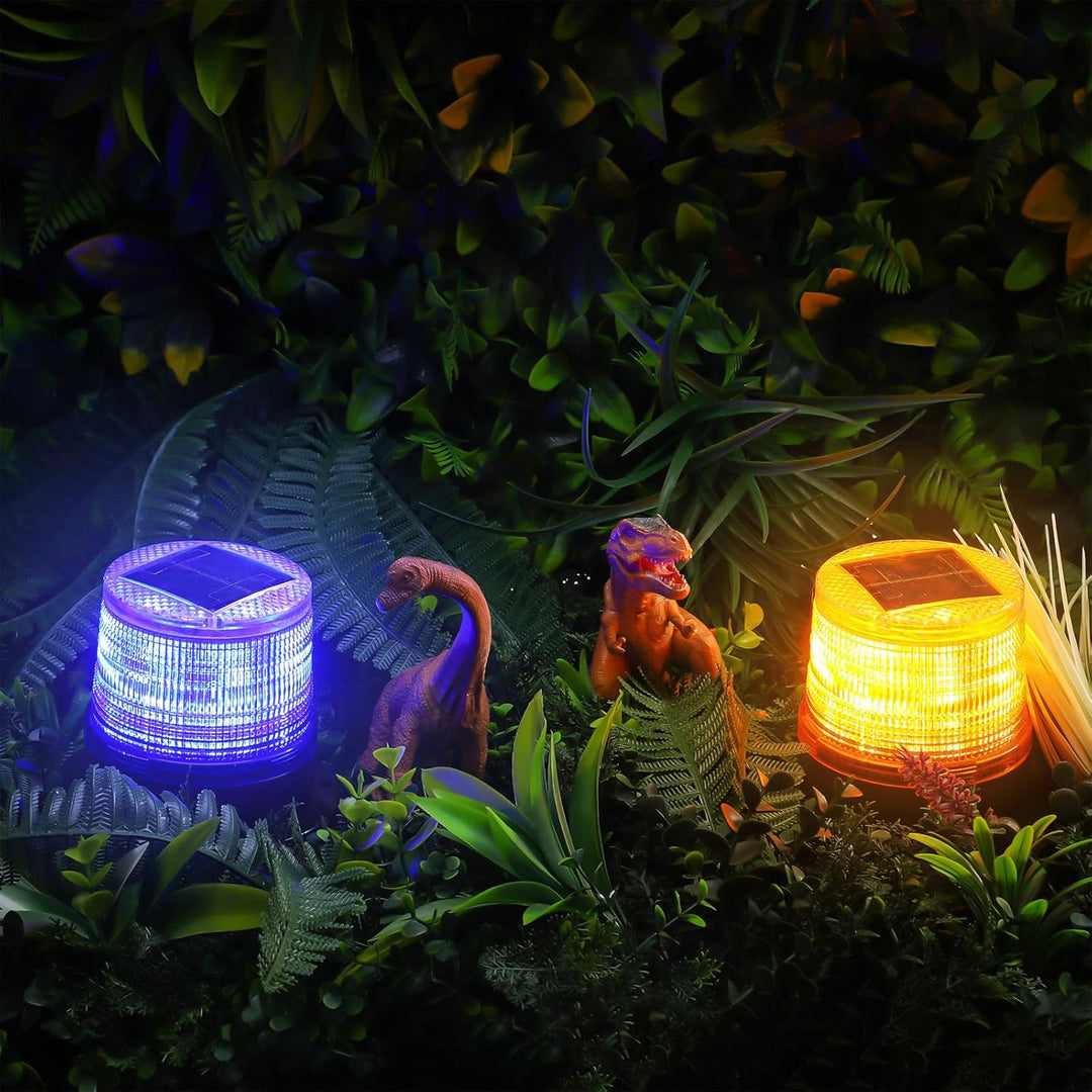 Solarbetriebenes magnetisches Stroboskoplampen-Set in Bernstein & Blau – Liora