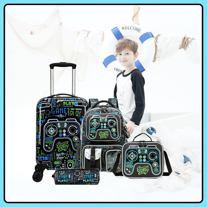 Kinder Bagage Set 5-delig met Hard Shell en Spinnerwielen – Game Day