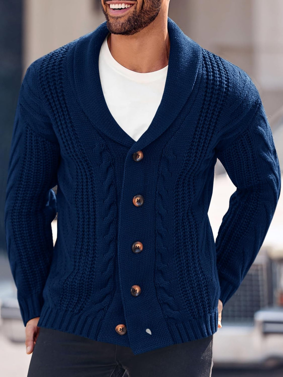 Bequemer gestrickter Herrenpullover - Lucas