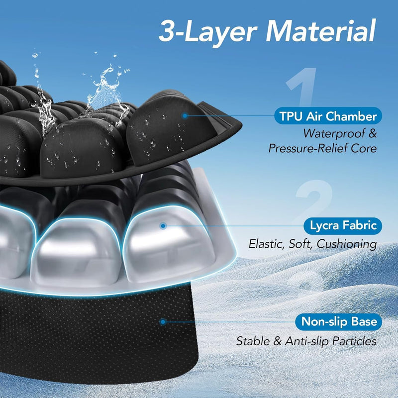 Inflatable Travel Chair Cushion with Ergonomic Pressure Relief – AirComfort