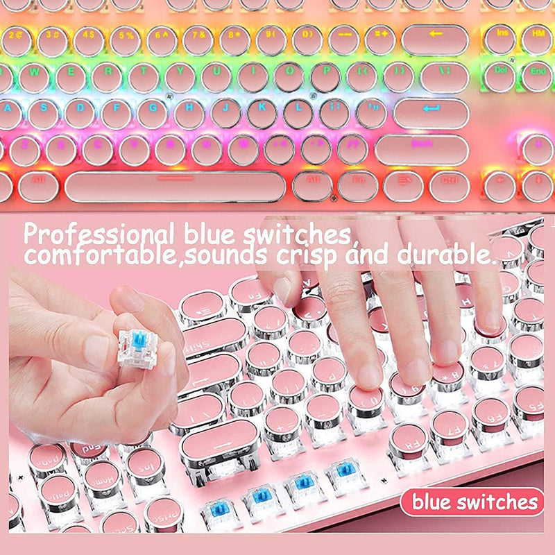 Mechanisch 87-toetsen gamingtoetsenbord met RGB-achtergrondverlichting en blauwe schakelaars