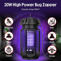 Electric Fly Killer with 20W UV Light and 4200V Grille, IPX4 Waterproof – Zeytra