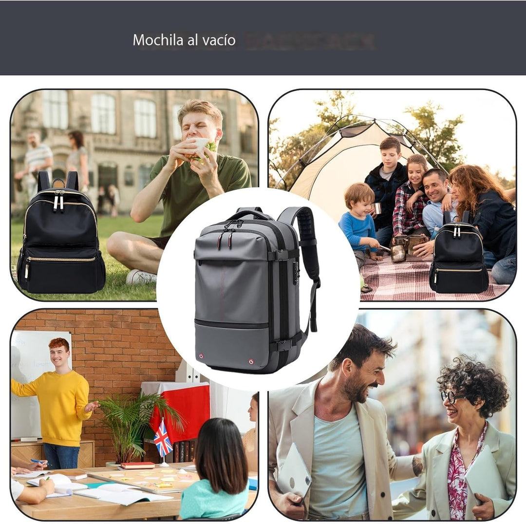 Vacuüm Rugzak – Uitbreidbare 60L Waterdichte Reisrugzak met Laptopcompartiment – Trivora