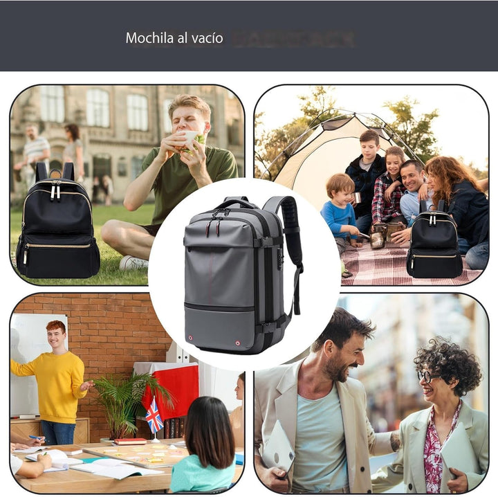 Vacuüm Rugzak – Uitbreidbare 60L Waterdichte Reisrugzak met Laptopcompartiment – Trivora