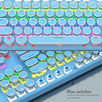 Mechanisch 87-toetsen gamingtoetsenbord met RGB-achtergrondverlichting en blauwe schakelaars