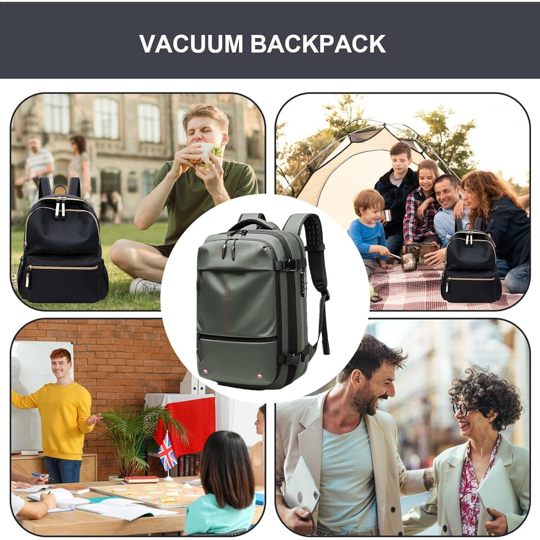 Vacuüm Rugzak – Uitbreidbare 60L Waterdichte Reisrugzak met Laptopcompartiment – Trivora