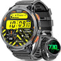 Militärische Smartwatch für Männer mit 1,85" HD-Bildschirm und Taschenlampe