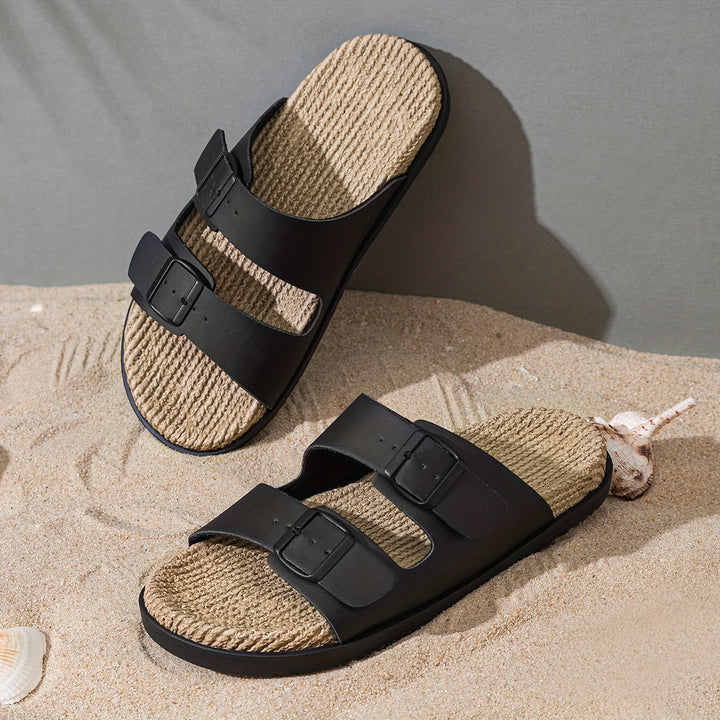 Stijlvolle heren zomer-slippers met verstelbare banden - GripStep