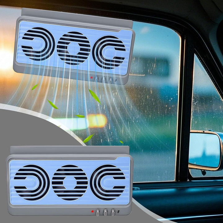Solar Car Window Fan – Dual Airflow Ventilation System with Cooling Function – Aurovent 