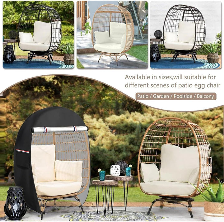 Waterproof Egg-Shaped Chair Cover with Double Zipper – Solara 