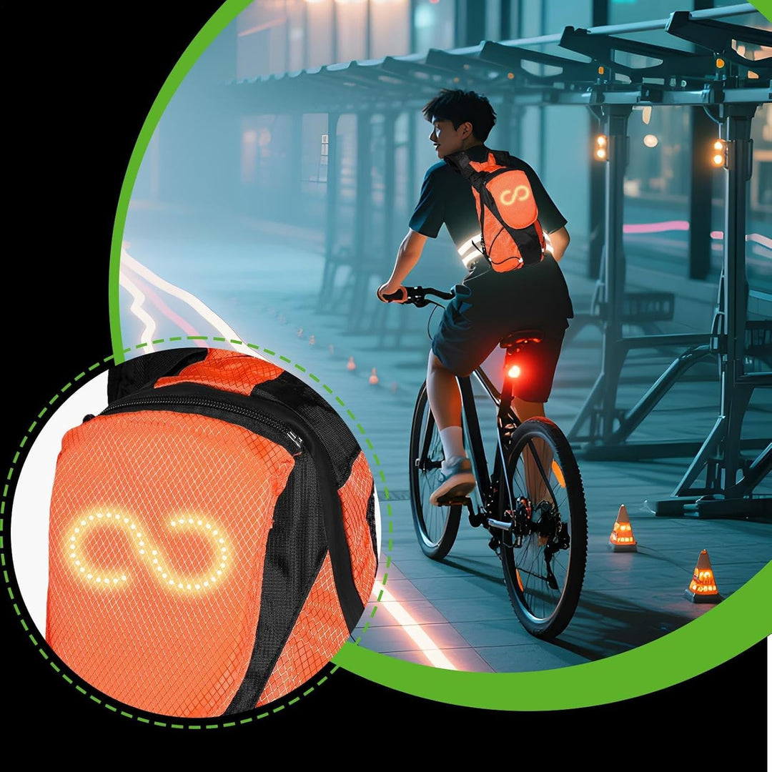 LED Motorfietsrugzak – Luminescente Veiligheidstas voor Buiten- en Nachtfietsen – Lumaro