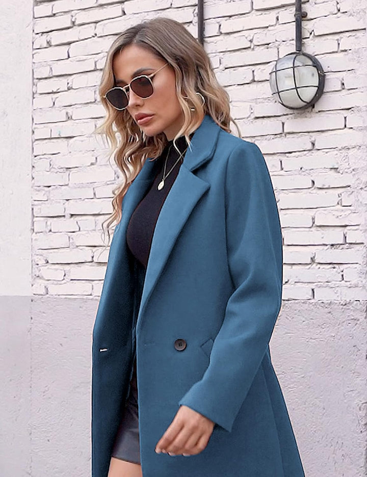 Dames Winter Wollen Jas met Notch Revers - Sofia