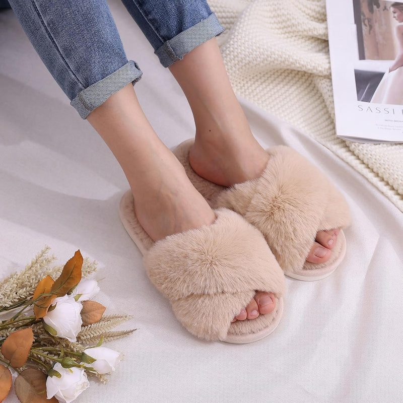 Fuzzy Slippers with Memory Foam - CloudStep