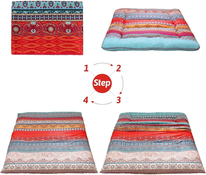 Folding Japanese Futon Floor Mattress with Memory Foam Support – Arivon