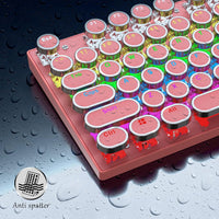 Mechanisch 87-toetsen gamingtoetsenbord met RGB-achtergrondverlichting en blauwe schakelaars