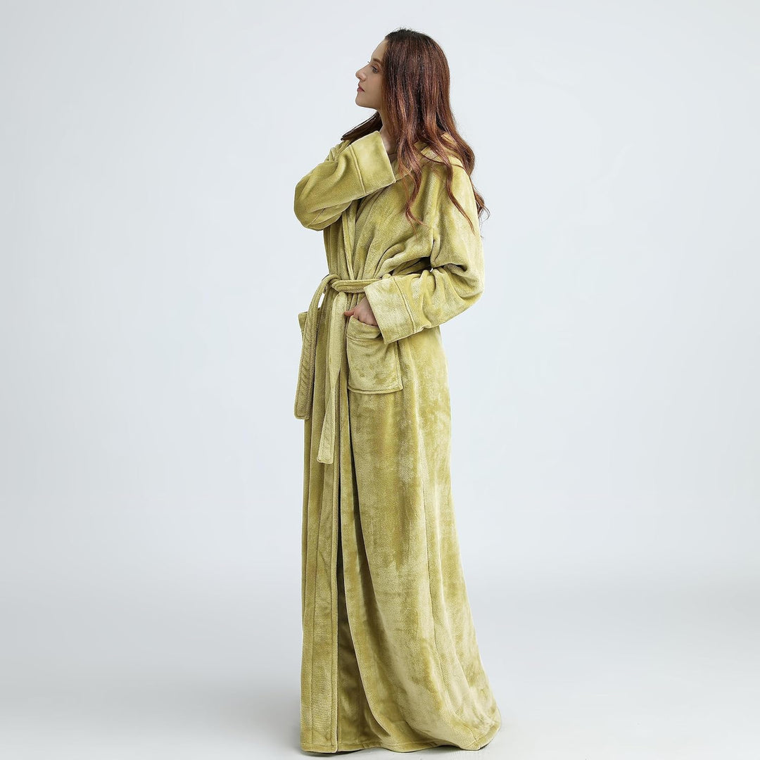 Fluffy Fleece Bathrobe with Hood - CozyFluff