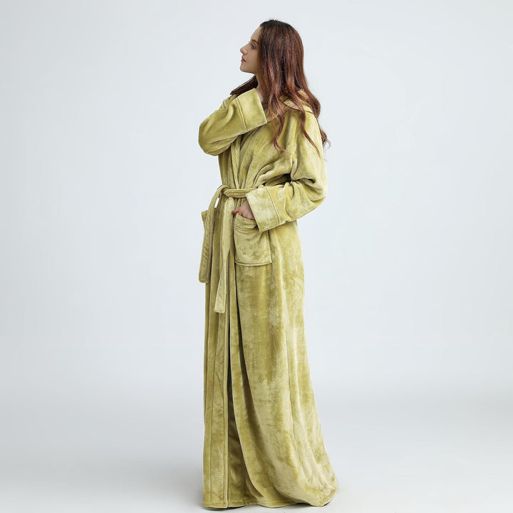 Fluffy Fleece Bathrobe with Hood - CozyFluff