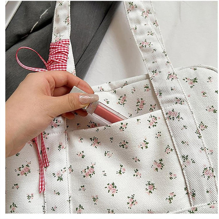 Bow Duffle Bag – Grote Canvas Weekendtas met Lintenaccent – Floria