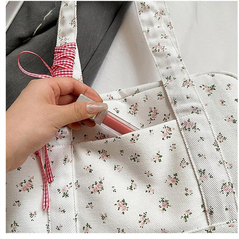 Bow Duffle Bag – Grote Canvas Weekendtas met Lintenaccent – Floria