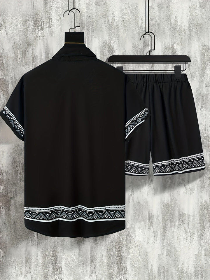 Zweiteiliges Boho-Sommer-Set Herren Hemd und Shorts Casual - Malik