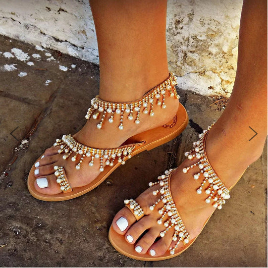 Orthopedische Dames Sandalen met Parelaccent – Amara