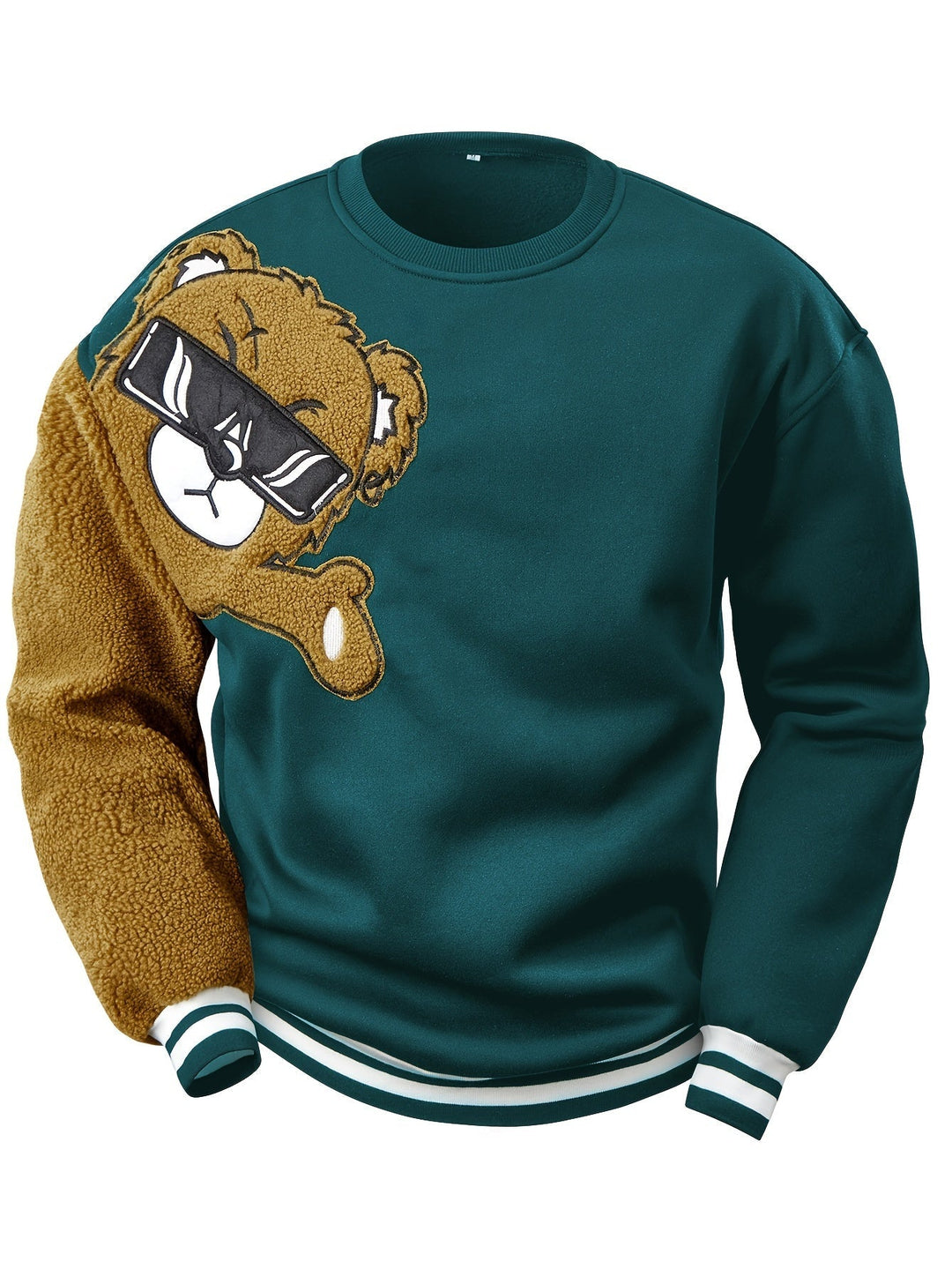 Herren Sweatshirt mit Gesticktem Cartoonbär - Jasper