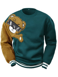 Herren Sweatshirt mit Gesticktem Cartoonbär - Jasper