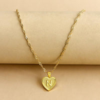 Goldene Initial Herz Anhänger Kette - Amara