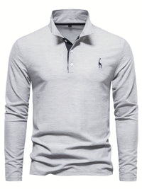 Bequemer Herren Polo mit Langen Ärmeln