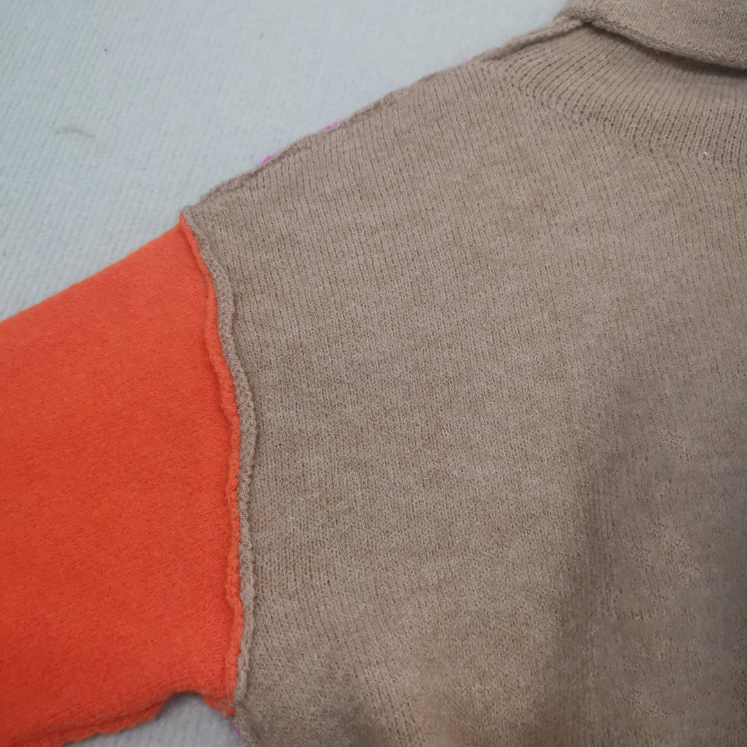 Beeindruckender Color-Block Strickpullover - AutumnVibe