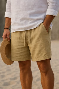Lorenzo Men's Cotton-Linen Shorts – Lightweight & Breathable 1