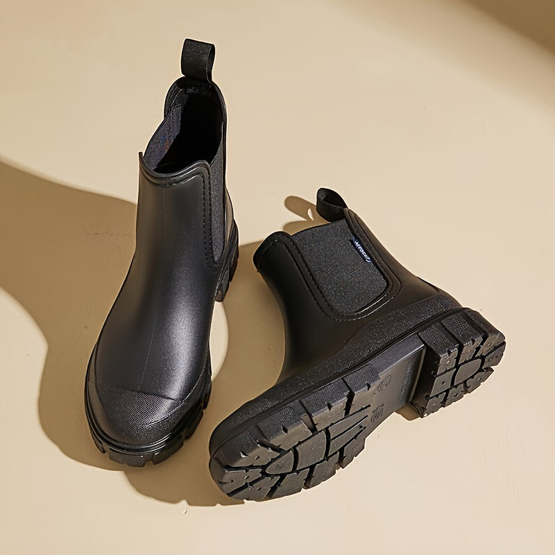 Women's waterproof mid-height rain boots with anti-slip sole – Selora