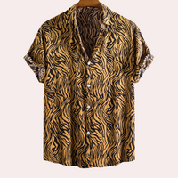 Trendiges Tigerprint-Hemd mit Knopfleiste - Oscar