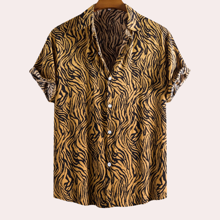 Trendiges Tigerprint-Hemd mit Knopfleiste - Oscar