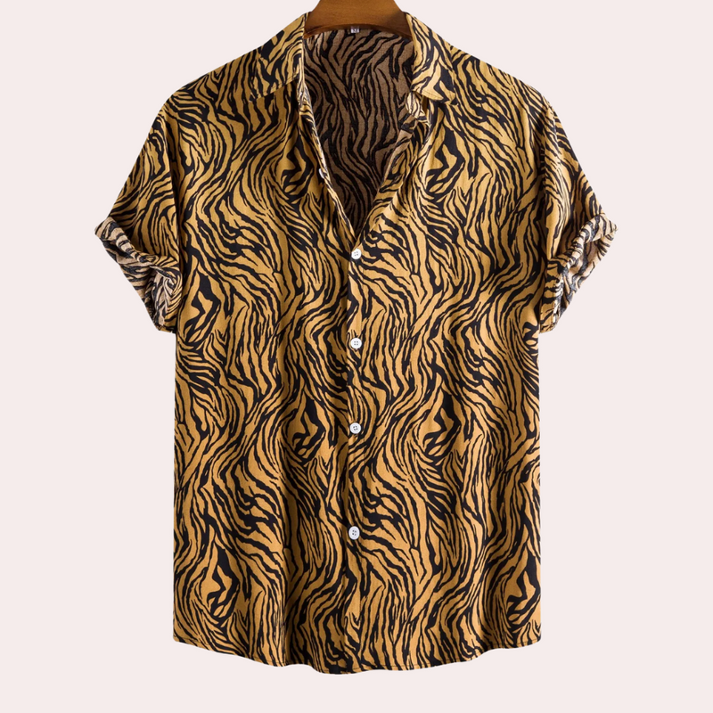 Trendiges Tigerprint-Hemd mit Knopfleiste - Oscar